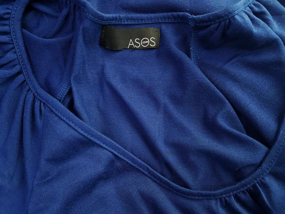 ASOS Rozmiar M Kolor Granatowy Dekolt U Tunika Bluzka Krótki rękaw