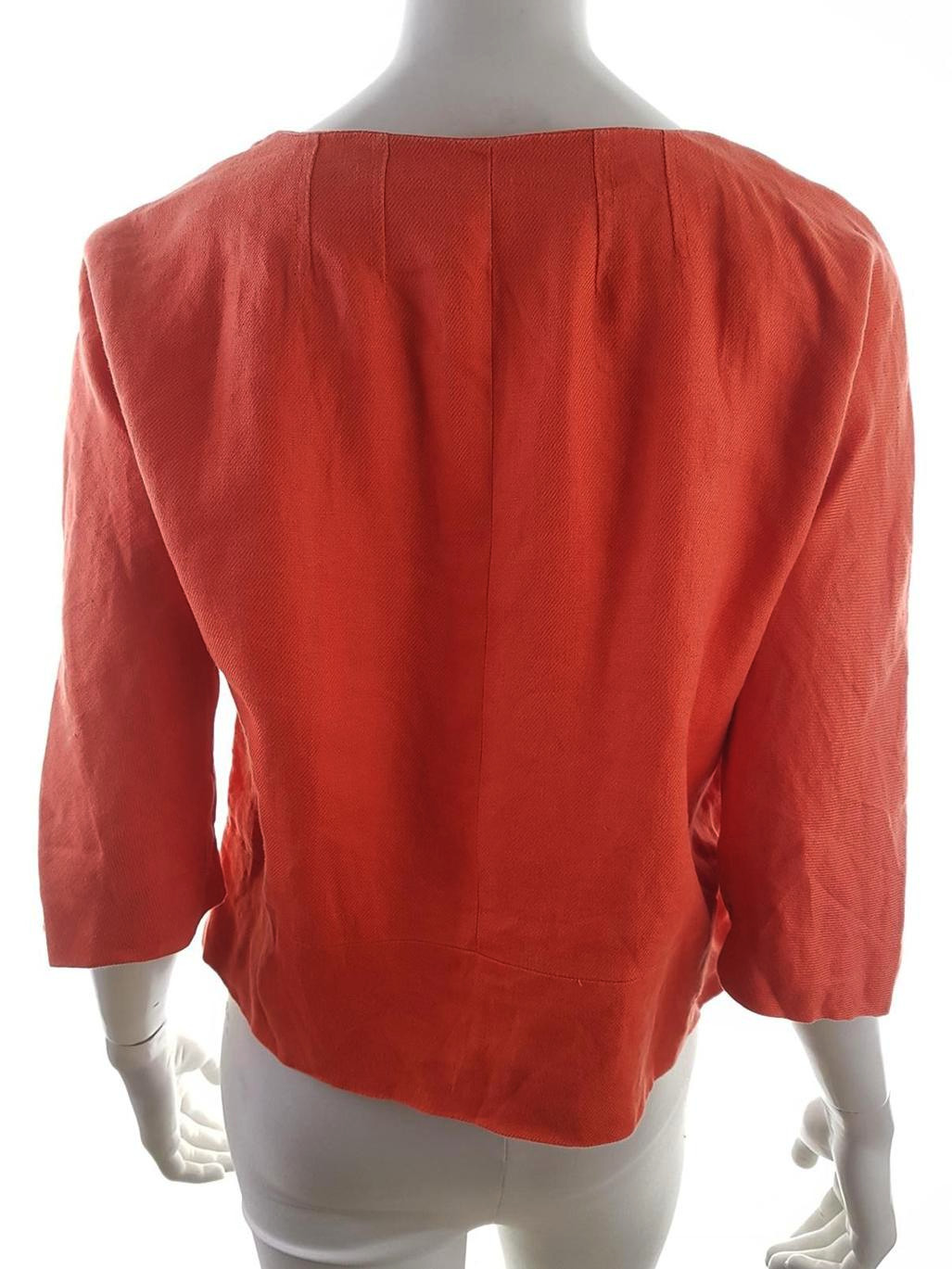 20190326_105459.jpg Dunnes Rozmiar 36 Kolor Kremowy Okrągły dekolt Żakiet z zapięciem Rękaw 3/4 Materiał Len 100%
