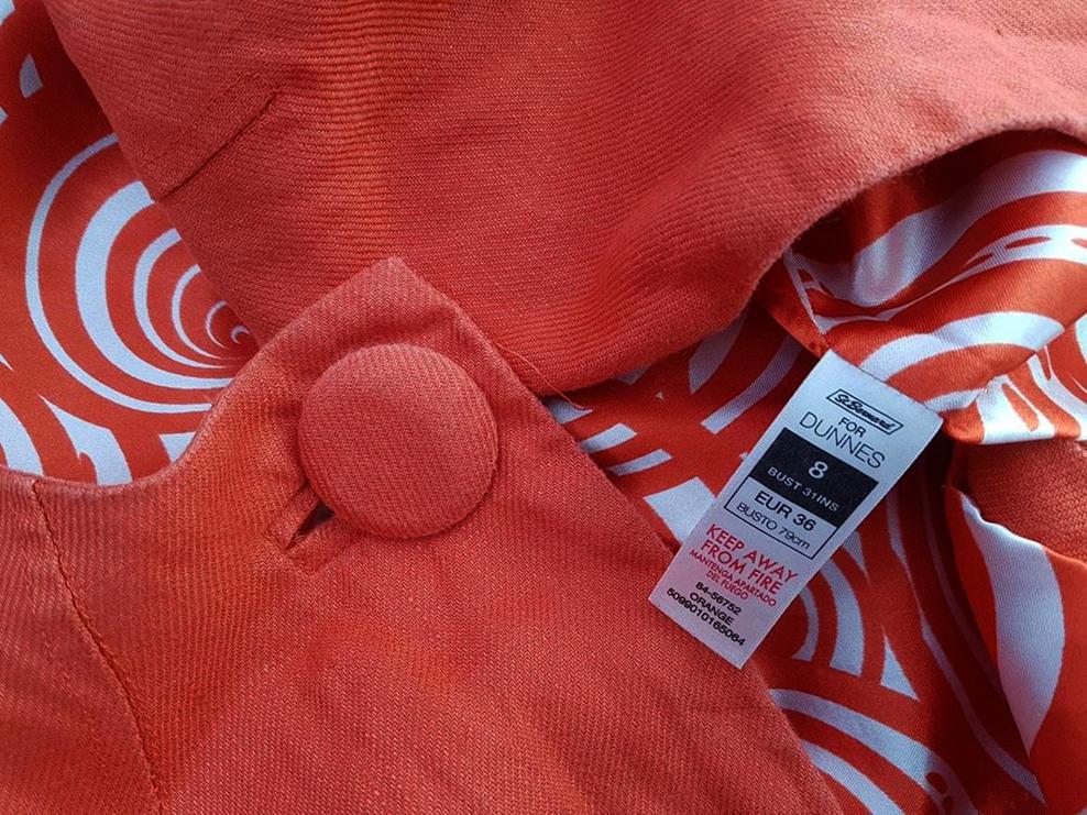 20190326_105539.jpg Dunnes Rozmiar 36 Kolor Kremowy Okrągły dekolt Żakiet z zapięciem Rękaw 3/4 Materiał Len 100%