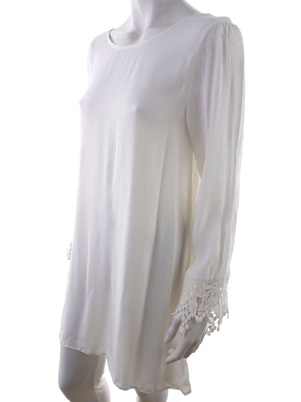 Glamorous Rozmiar M Kolor Kremowy Okrągły dekolt Sukienka Mini Długi rękaw Krótka Materiał Rayon Glamorous Rozmiar M Kolor Kremowy Okrągły dekolt Sukienka Mini Długi rękaw Krótka Materiał Rayon