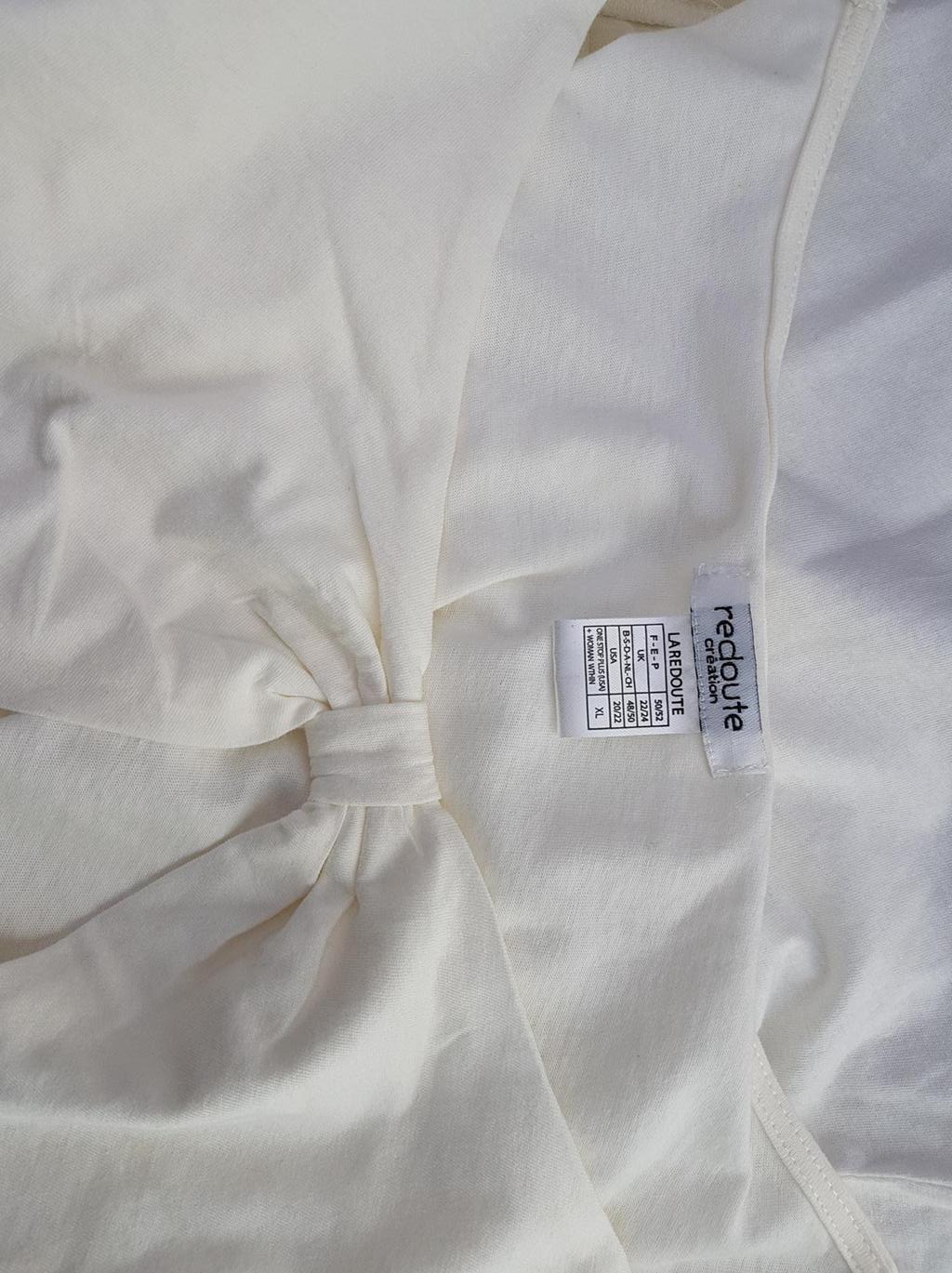 20190326_143038.jpg La Redoute Rozmiar 48/50 Kolor Kremowy Dekolt U Bluzka Rękaw 3/4 Materiał Bawełna 100%