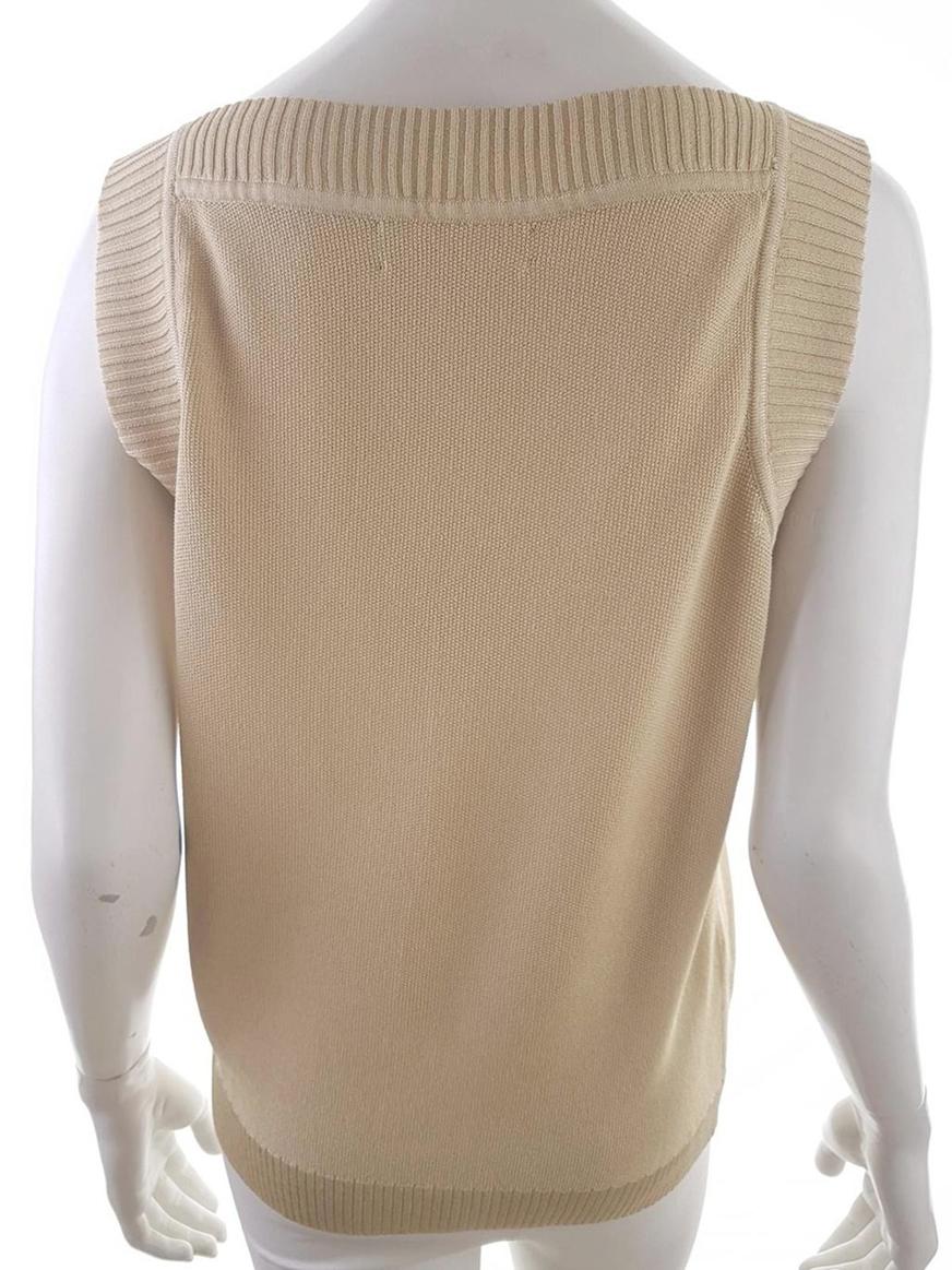 20190327_115904.jpg Jones New York Rozmiar M Kolor Beżowy Kwadratowy dekolt Sweter Bezrękawnik Materiał Rayon