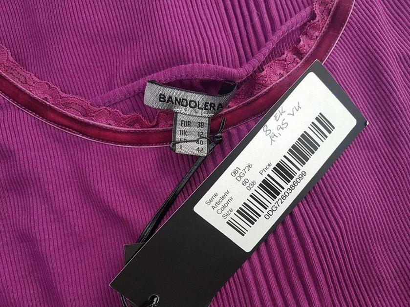 BANDOLERA Rozmiar 38 Kolor Fuksja Dekolt U Bluzka Bezrękawnik Materiał Bawełna 100%
