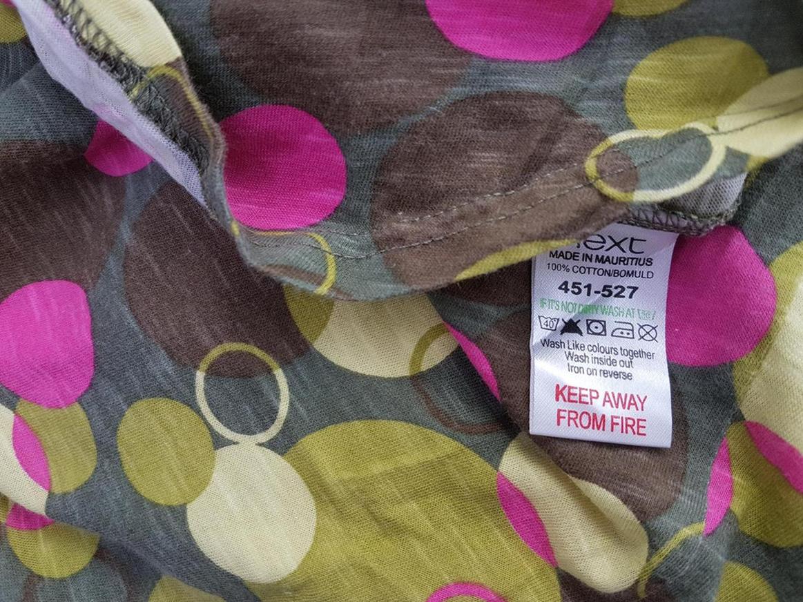 20190328_125406.jpg Next Rozmiar 12 (40) Kolor Zielony Grochy Okrągły dekolt Bluzka Krótki rękaw Materiał Bawełna 100%