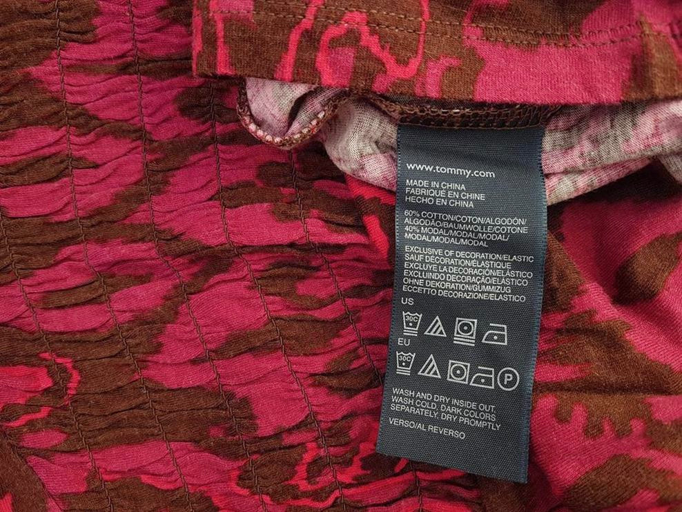 20190328_125850.jpg Tommy hilfiger Rozmiar M Kolor Różowy Paisley Kwadratowy dekolt Bluzka Peplum Krótki rękaw Materiał Bawełna