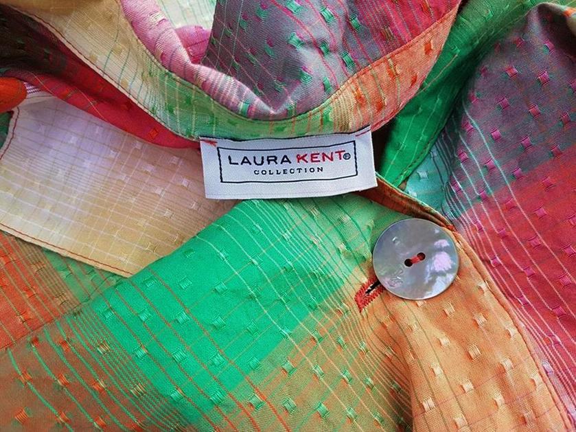 20190328_130202.jpg Laura Kent Rozmiar 50 Kolor Zielony Krata Kołnierz Bluzka Zapinana Długi rękaw Materiał Bawełna