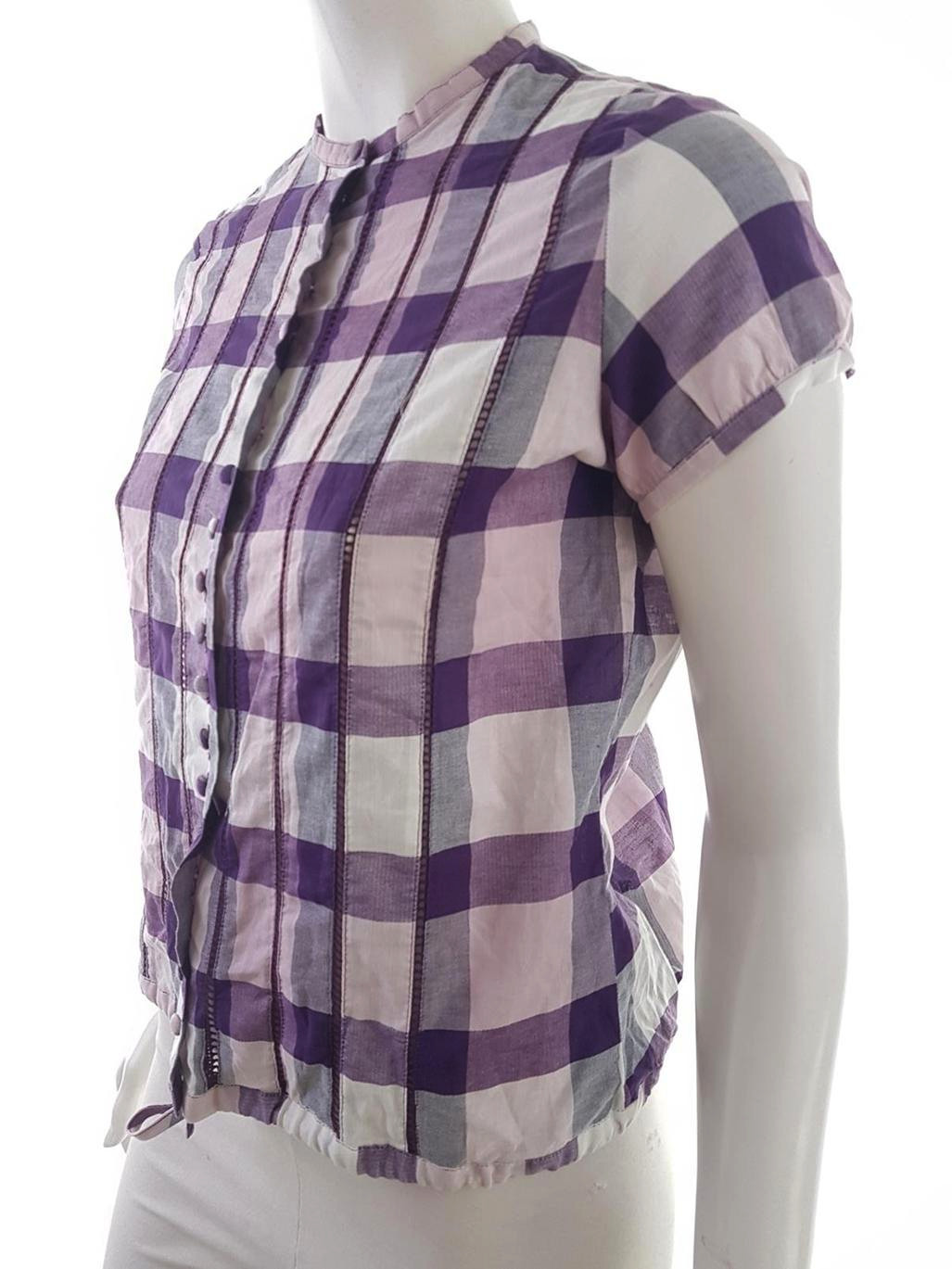 20190402_130801.jpg BEN SHERMAN Rozmiar S Geometryczny Crew Neck Bluzka Zapinana Krótki rękaw