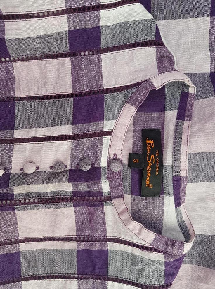 20190402_130839.jpg BEN SHERMAN Rozmiar S Geometryczny Crew Neck Bluzka Zapinana Krótki rękaw