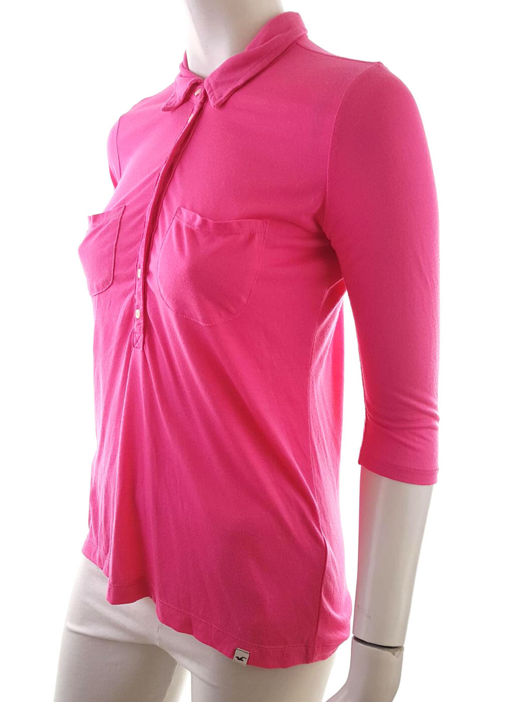 Hollister Rozmiar S Kołnierz Tunika Popover Bluzka Rękaw 3/4