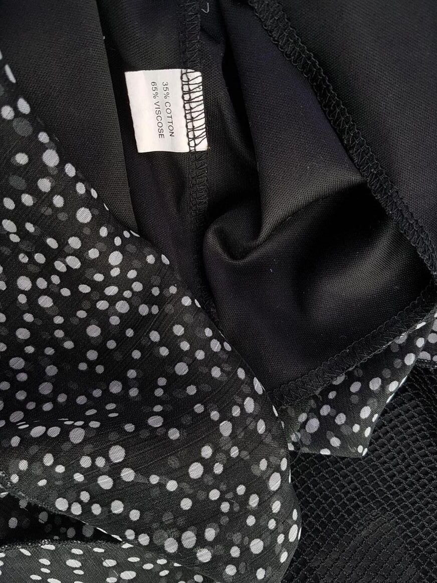 Purplerose Rozmiar XL Grochy Okrągły dekolt Sukienka A-Line Bezrękawnik Midi Purplerose Rozmiar XL Grochy Okrągły dekolt Sukienka A-Line Bezrękawnik Midi