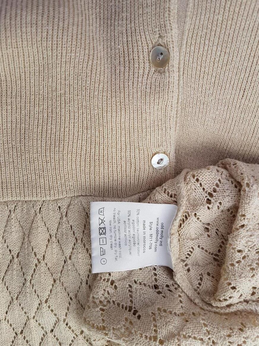 Odd molly Rozmiar 2 (S) Okrągły dekolt Sukienka Sweterkowa Rękaw 3/4 Krótka Odd molly Rozmiar 2 (S) Okrągły dekolt Sukienka Sweterkowa Rękaw 3/4 Krótka