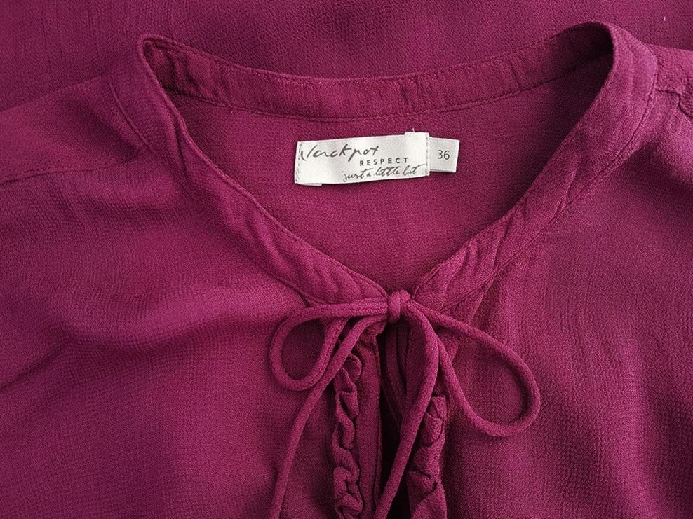 20190403_141122.jpg Jackpot Rozmiar 36 Keyhole Crew Neck Bluzka Popover Guziki Krótki rękaw