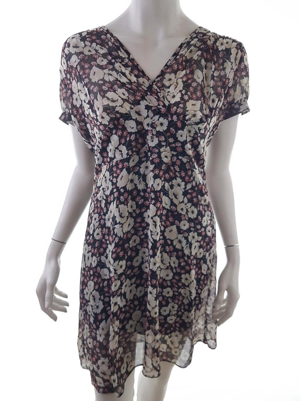Vintage Rozmiar S W serek Sukienka Sheath Krótki rękaw Do Kolan