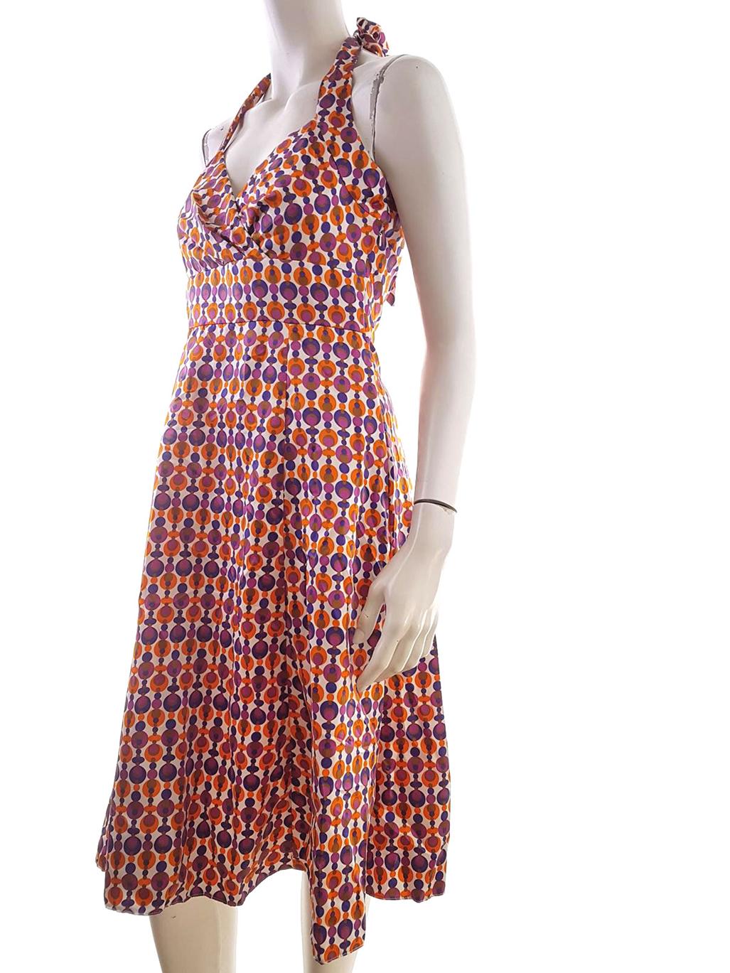 Rozmiar S Grochy Halter Sukienka Letnia Bezrękawnik Midi