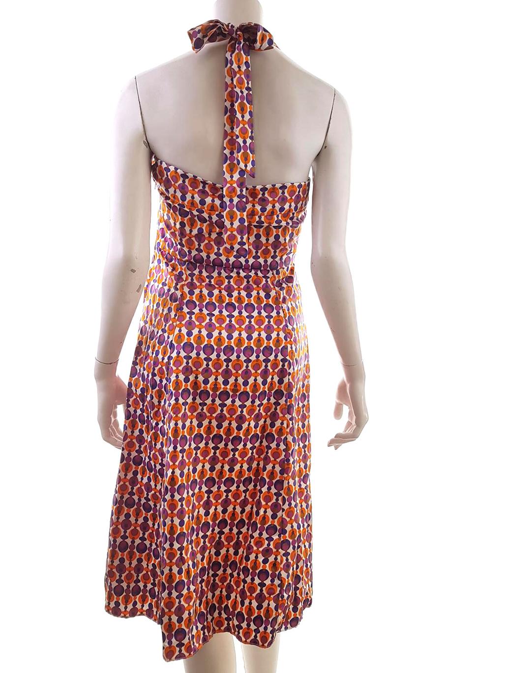 Rozmiar S Grochy Halter Sukienka Letnia Bezrękawnik Midi