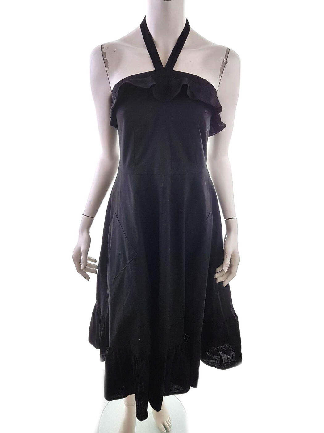 Laura ashley Rozmiar 36 Halter Sukienka Letnia Bezrękawnik Midi