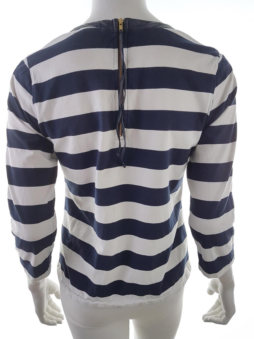 20190409_120959.jpg J.Crew Rozmiar S Pasy Crew Neck Bluzka Rękaw 3/4