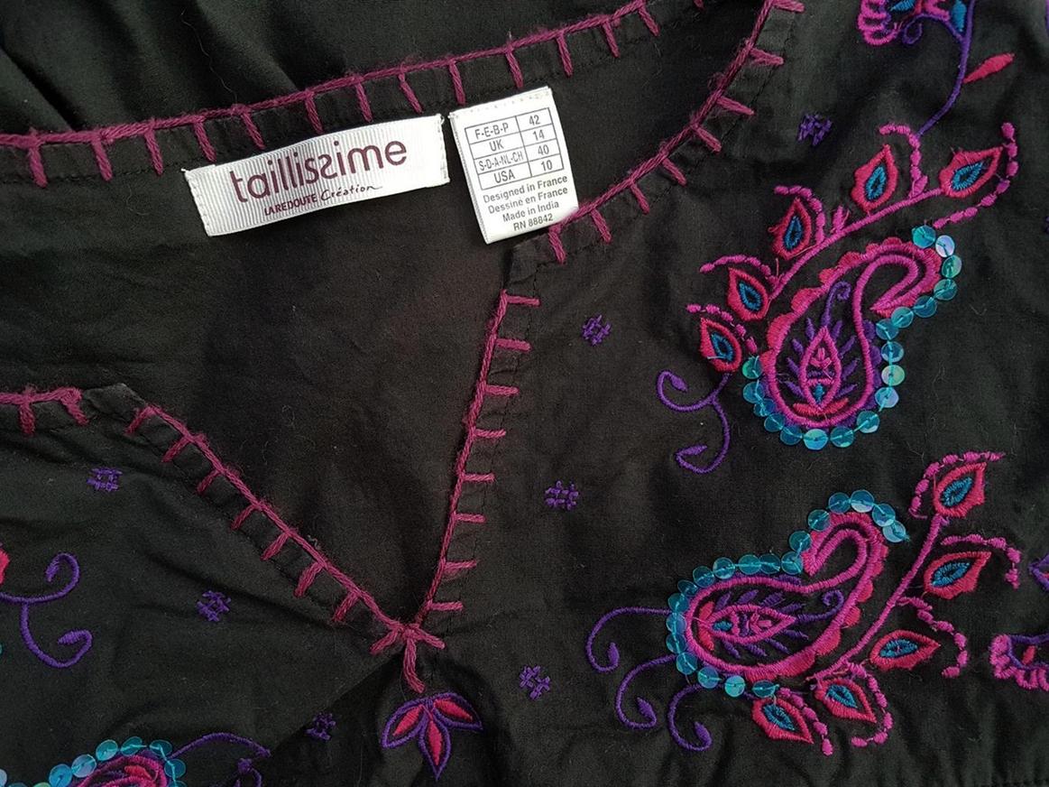 Taillissime Rozmiar 40 Split Crew Neck Tunika Bluzka Długi rękaw Taillissime Rozmiar 40 Split Crew Neck Tunika Bluzka Długi rękaw