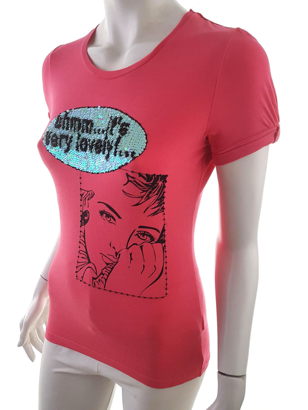 20190411_145736.jpg B.WEIJ Rozmiar S Okrągły dekolt T-Shirt Krótki rękaw