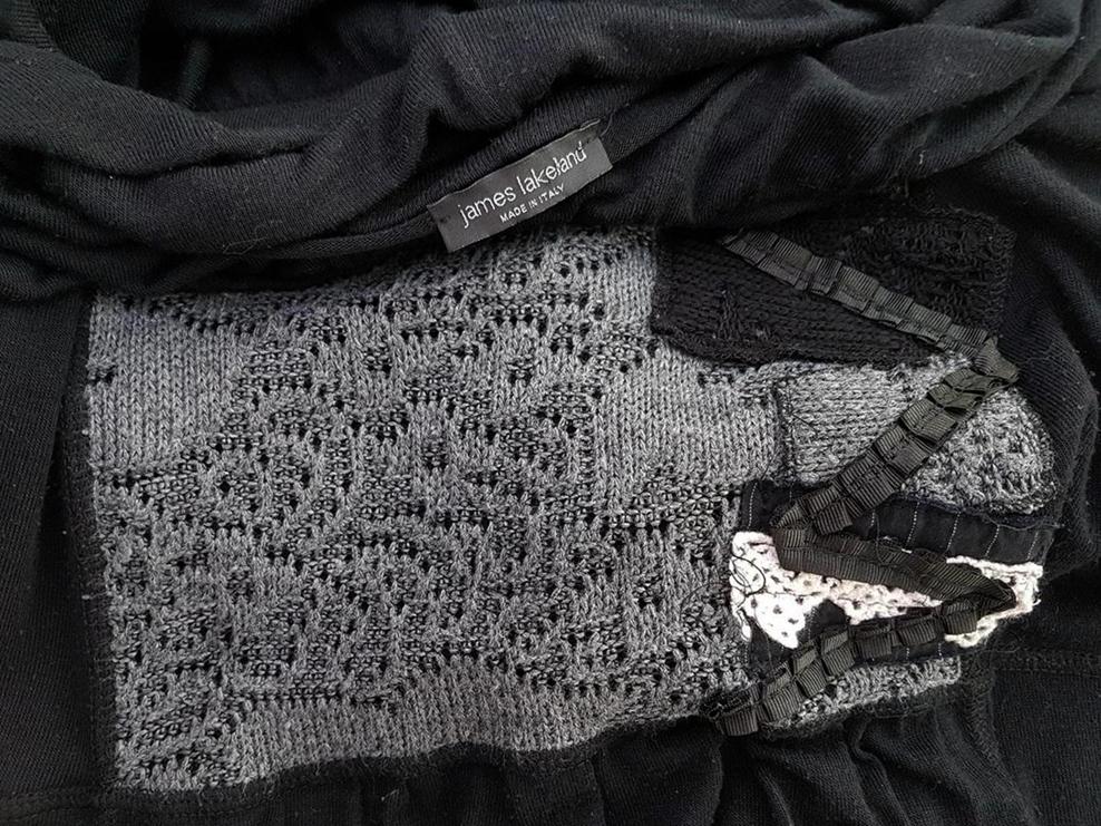 JAMES LAKELAND Rozmiar XL Drapowany dekolt Sukienka Sweterkowa Długi rękaw Długa JAMES LAKELAND Rozmiar XL Drapowany dekolt Sukienka Sweterkowa Długi rękaw Długa