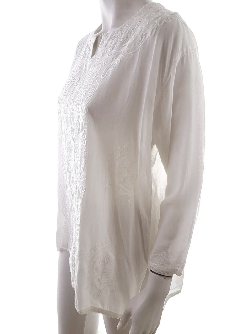 20190415_115830.jpg Vintage Rozmiar XXL Split Crew Neck Bluzka Rękaw 3/4