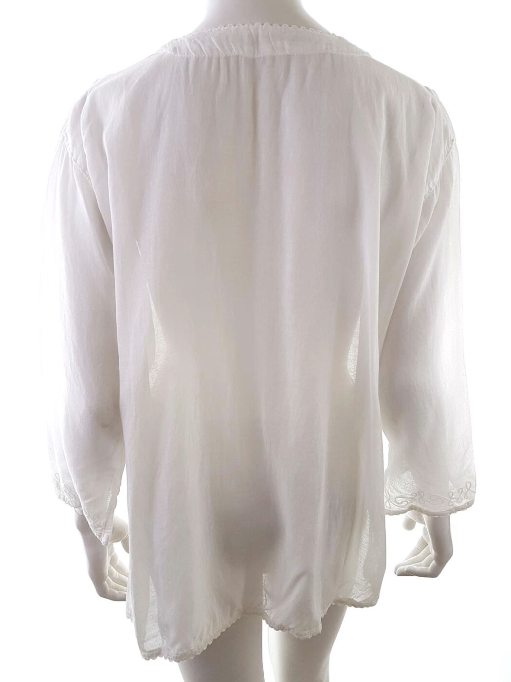 20190415_115839.jpg Vintage Rozmiar XXL Split Crew Neck Bluzka Rękaw 3/4