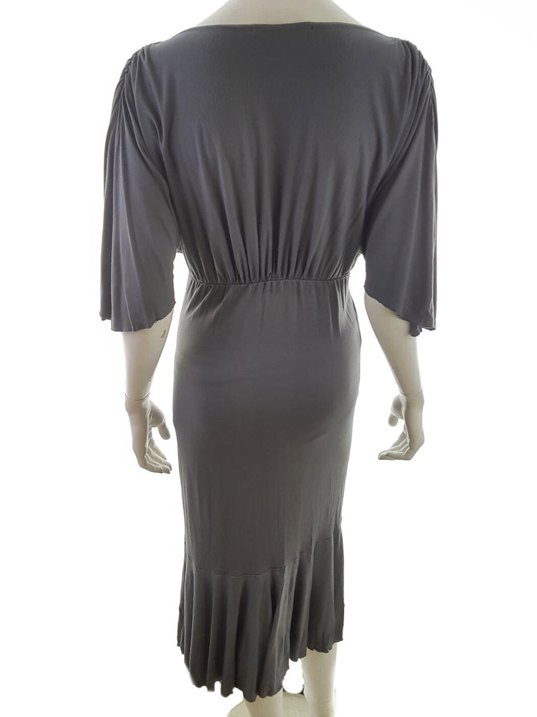 Kaffe Rozmiar L Głęboki Serek Sukienka Bodycon Rękaw 3/4 Midi
