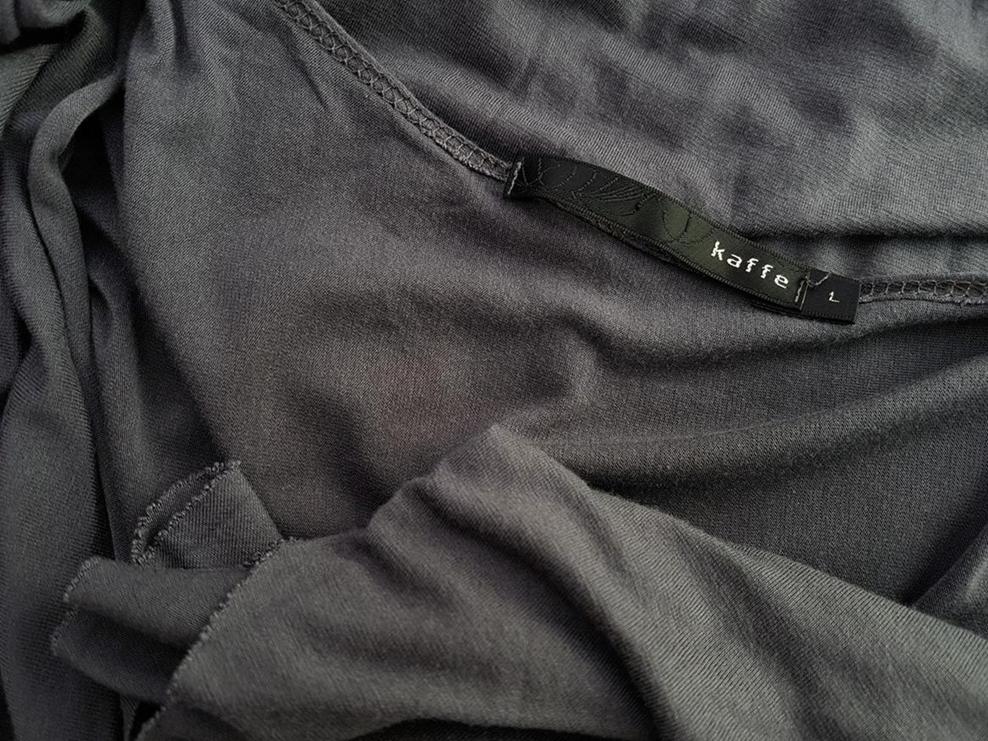 Kaffe Rozmiar L Głęboki Serek Sukienka Bodycon Rękaw 3/4 Midi