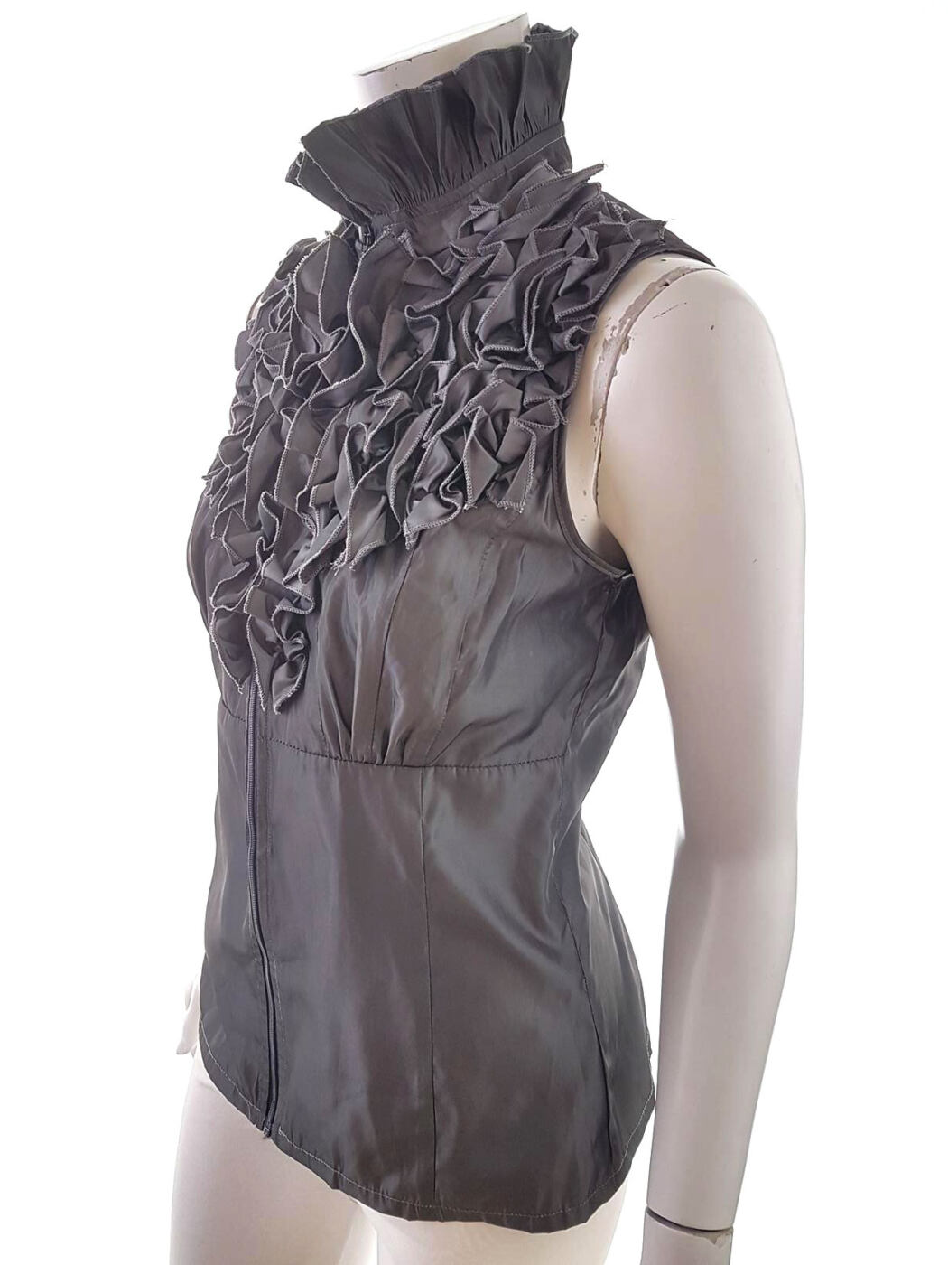 20190417_130905.jpg Debbie Shuchat Rozmiar 10 (38) High Neck Bluzka na suwak Bezrękawnik
