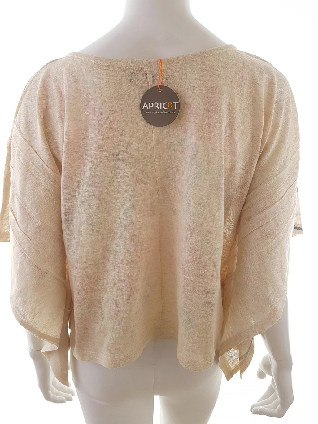 Apricot Rozmiar S/M Split Crew Neck Bluzka Krótki rękaw