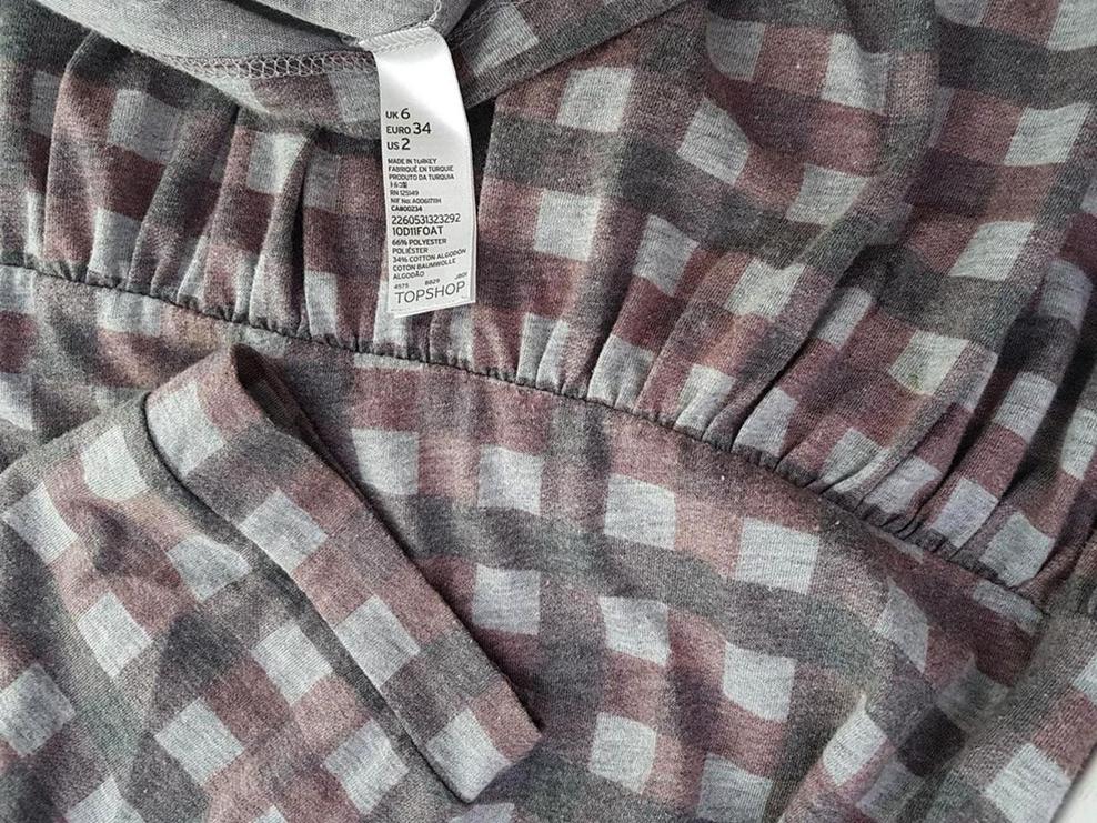 Topshop Rozmiar 34 Krata Crew Neck Sukienka Sweterkowa Rękaw 3/4 Krótka Topshop Rozmiar 34 Krata Crew Neck Sukienka Sweterkowa Rękaw 3/4 Krótka