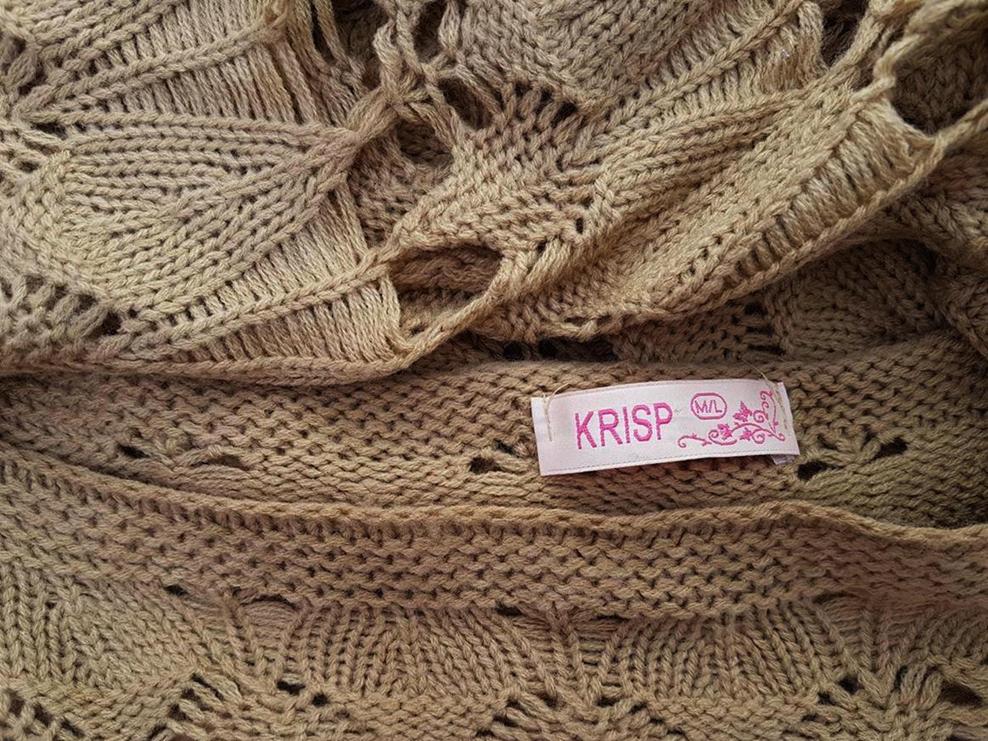 Krisp Rozmiar M/L W łódkę Sweter Krótki rękaw Otwarta dzianina