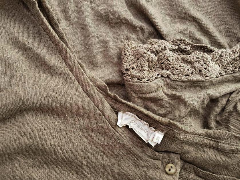 Cream Rozmiar 46 Dekolt U Tunika Popover Bluzka Rękaw 3/4 Cream Rozmiar 46 Dekolt U Tunika Popover Bluzka Rękaw 3/4
