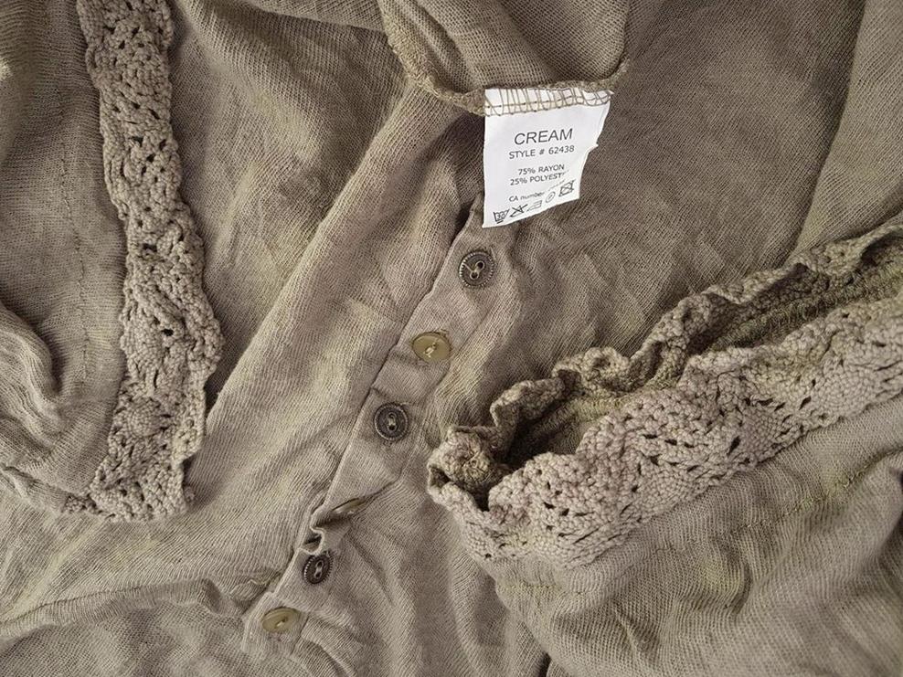 Cream Rozmiar 46 Dekolt U Tunika Popover Bluzka Rękaw 3/4 Cream Rozmiar 46 Dekolt U Tunika Popover Bluzka Rękaw 3/4