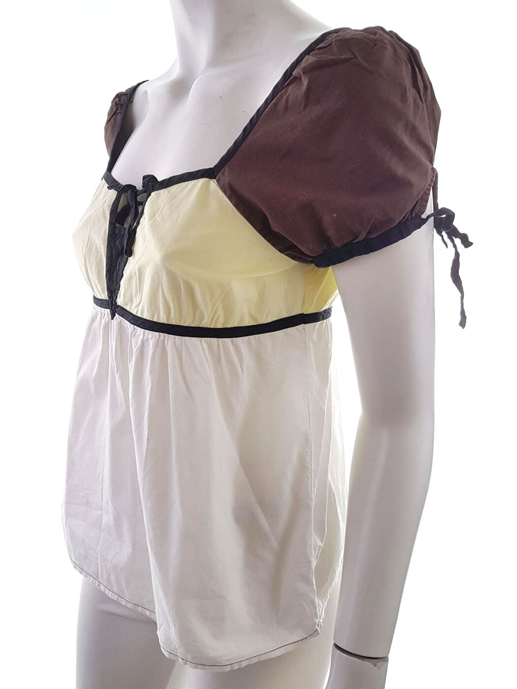 20190501_143327.jpg BZR Rozmiar 38 Kwadratowy dekolt Bluzka Peplum Krótki rękaw