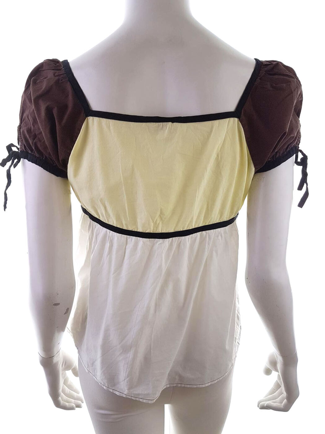 20190501_143340.jpg BZR Rozmiar 38 Kwadratowy dekolt Bluzka Peplum Krótki rękaw