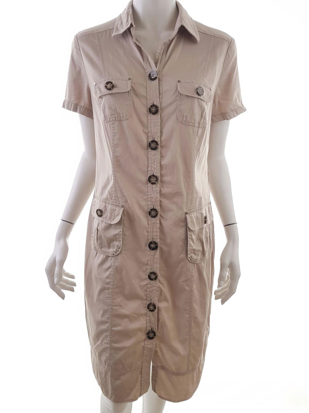 Gerry weber Rozmiar M Kołnierz Sukienka Koszulowa Krótki rękaw Midi Gerry weber Rozmiar M Kołnierz Sukienka Koszulowa Krótki rękaw Midi