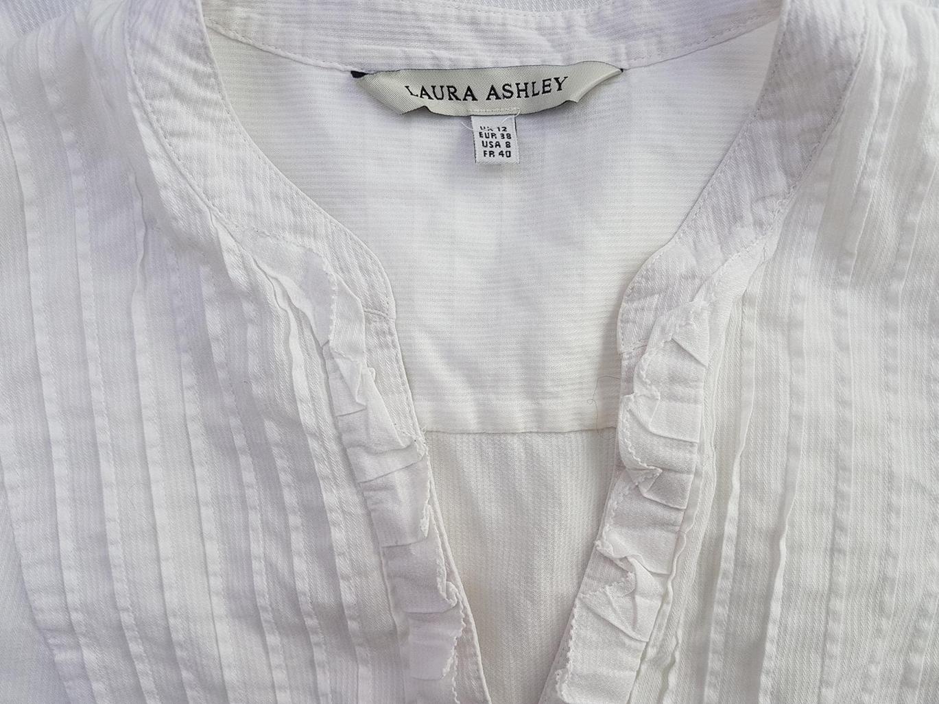 Laura ashley Rozmiar 38 Pasy Kołnierz Bluzka Zapinana Długi rękaw
