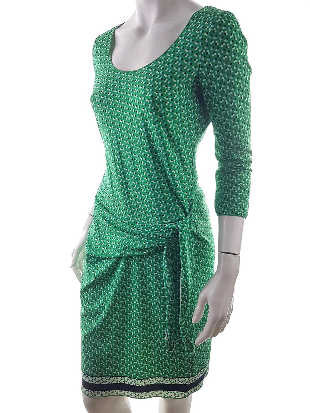 Max Studio Rozmiar M Grochy Okrągły dekolt Sukienka Sheath Rękaw 3/4 Midi Max Studio Rozmiar M Grochy Okrągły dekolt Sukienka Sheath Rękaw 3/4 Midi