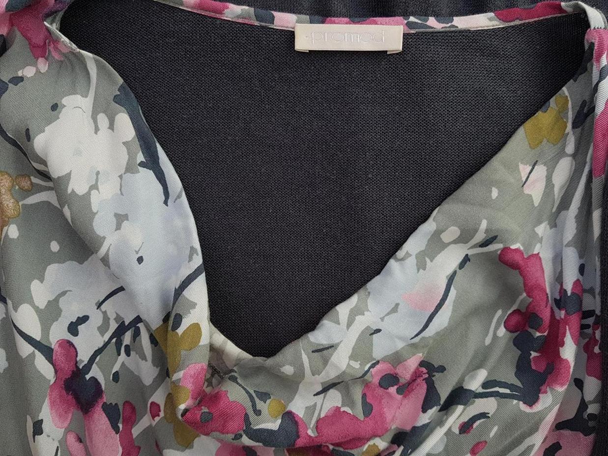 Promod Rozmiar M Drapowany dekolt Sukienka Sheath Rękaw 3/4 Midi Promod Rozmiar M Drapowany dekolt Sukienka Sheath Rękaw 3/4 Midi