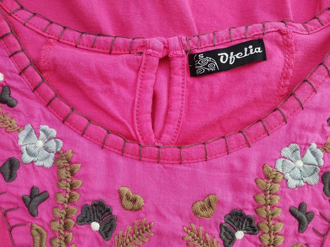 Ofelia Rozmiar S Okrągły dekolt Bluzka Peplum Krótki rękaw