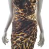 Lipsy Rozmiar 8 (36) Panterka Dekolt Serce Sukienka Bodycon Bezrękawnik Krótka