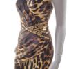 Lipsy Rozmiar 8 (36) Panterka Dekolt Serce Sukienka Bodycon Bezrękawnik Krótka