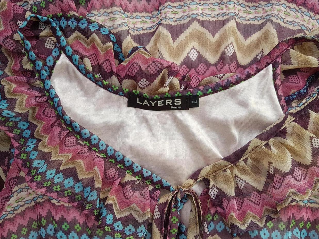 Layers Paris Rozmiar M Okrągły dekolt Sukienka Mini Bezrękawnik Krótka