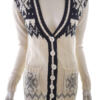 Fashion Elle Rozmiar M Kolor Kremowy Fair Isle W serek Długi Zapinany Kardigan Długi rękaw Materiał Akryl
