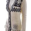 Fashion Elle Rozmiar M Kolor Kremowy Fair Isle W serek Długi Zapinany Kardigan Długi rękaw Materiał Akryl