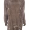 Liz Claiborne Rozmiar XL Kolor Brązowy W łódkę Długi Sweter Tunika Długi rękaw Materiał Bawełna Otwarta dzianina