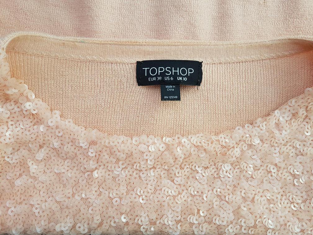 20190604_152629.jpg Topshop Rozmiar 38 Kolor Różowy Okrągły dekolt Sweter Krótki rękaw Cienka dzianina