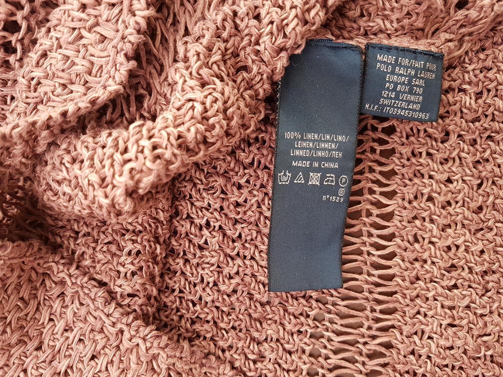 20190604_153453.jpg Ralph Lauren Rozmiar M Kolor Fioletowy W łódkę Bluzka z dzianiny Krótki rękaw Materiał Len