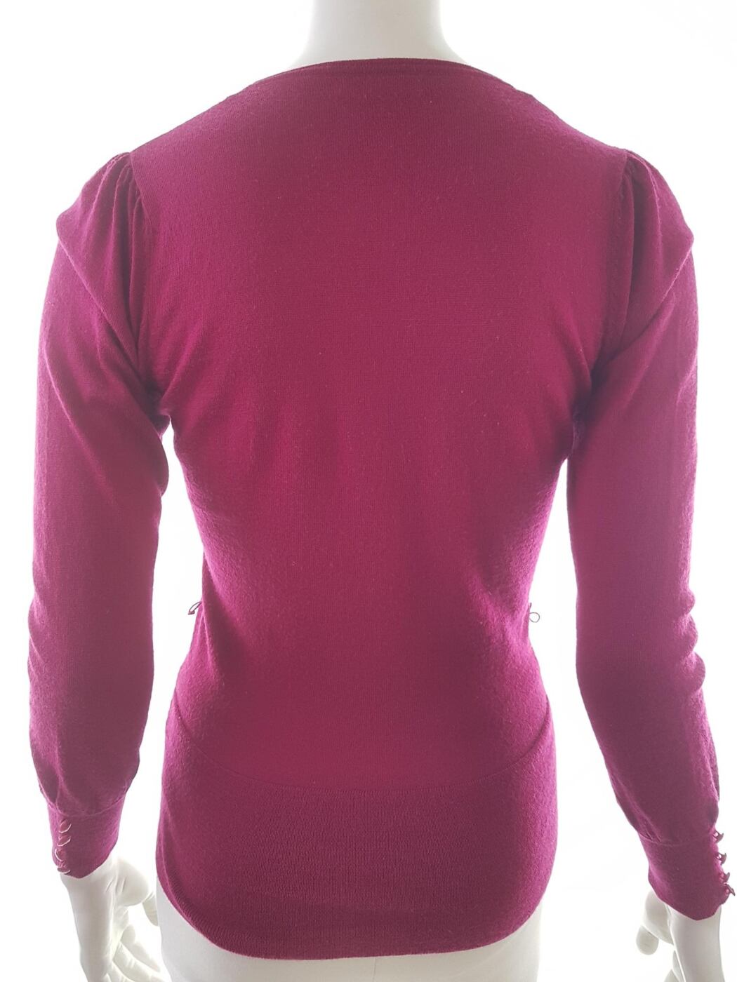 20190605_125120.jpg Monsoon Rozmiar 36 Kolor Fioletowy Split Crew Neck Kardigan Zapinany Długi rękaw Materiał Wełna Merino